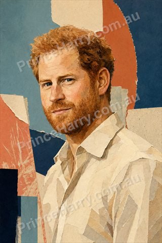 Torn-paper collage portrait